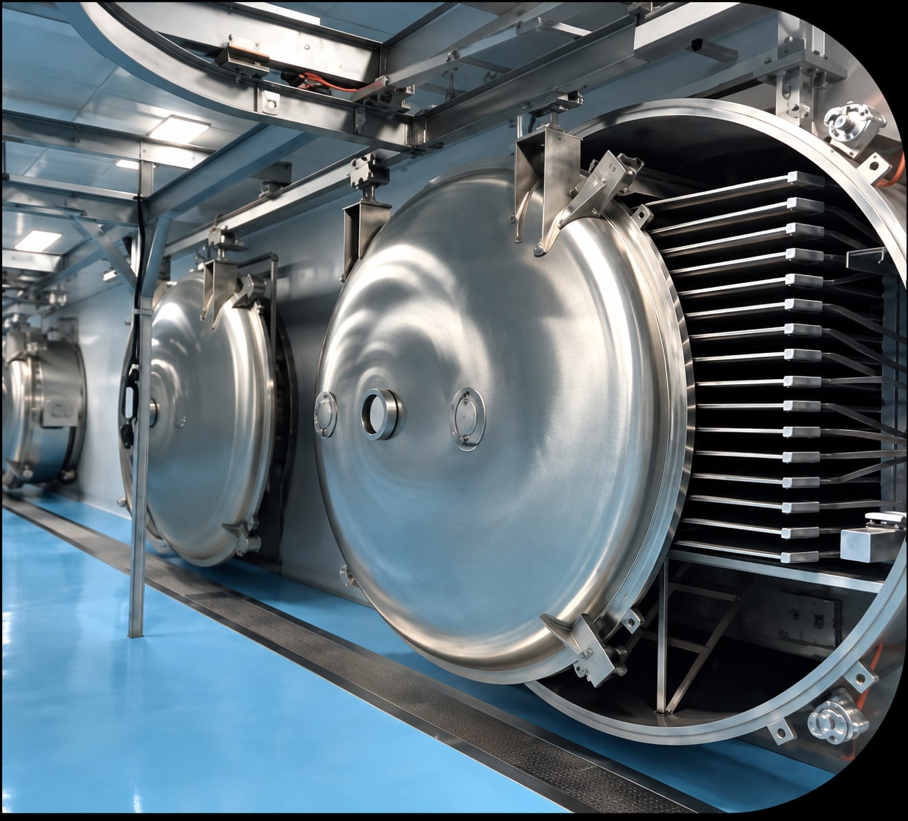 Vacuum freeze-dry chamber at our partner factory.